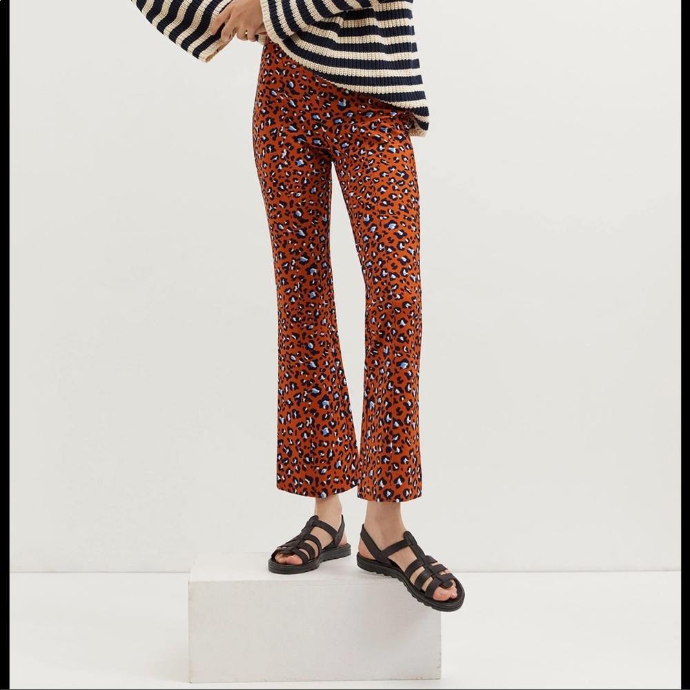Anthropologie Printed Kick Flare Trouser | Leopard Print | Plus Size  2XL